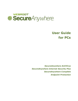 SecureAnywhere for PCs User Guide