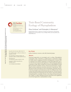 Trait-Based Community Ecology of Phytoplankton