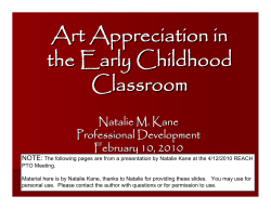 Art Appreciation in the Early Childhood Classroom