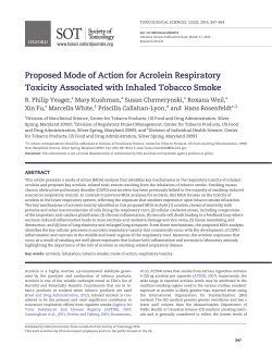 Proposed Mode of Action for Acrolein Respiratory Toxicity