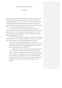 John Rawls on Mill`s Principle of Liberty