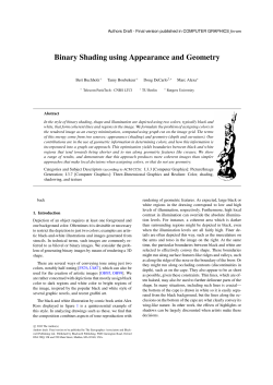 Binary Shading using Appearance and Geometry