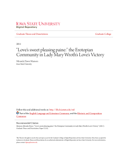 "Love`s sweet pleasing paine:" the Erotopian Community in Lady