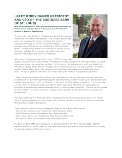 Larry Kirby Named President and CEO of The Business Bank of St