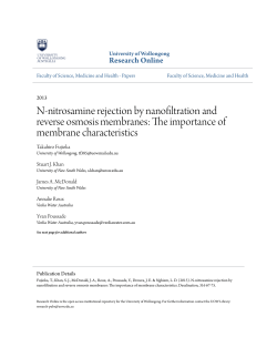 N-nitrosamine rejection by nanofiltration and reverse osmosis
