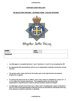 De-selection Criteria Police Officers