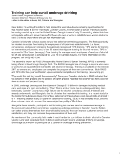 Training can help curtail underage drinking