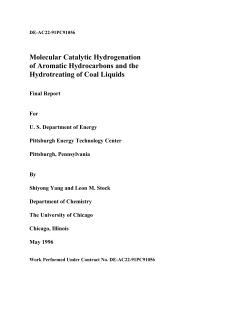 Molecular Catalytic Hydrogenation of Aromatic Hydrocarbons and