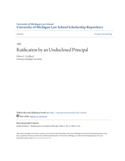 Ratification by an Undisclosed Principal