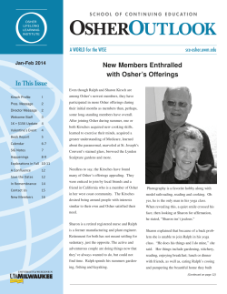 New Members Enthralled with Osher`s Offerings