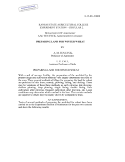 SC002 1909 Preparing Land for Winter Wheat