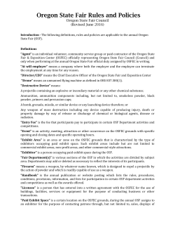 Oregon State Fair Rules and Policies