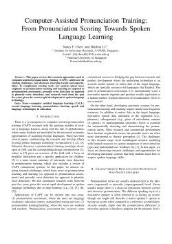 Computer-Assisted Pronunciation Training: From