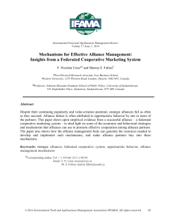 Mechanisms for Effective Alliance Management: Insights