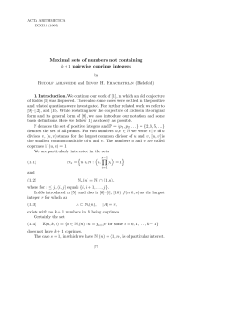 Maximal sets of numbers not containing k + 1 pairwise coprime