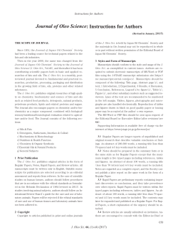 Journal of Oleo Science: Instructions for Authors