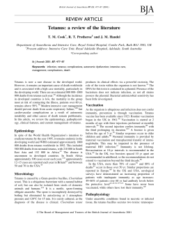 Tetanus: a review of the literature REVIEW ARTICLE