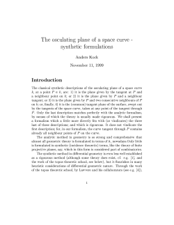 The osculating plane of a space curve