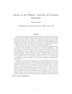 Money in the Politics: Aristotle on Economic Inequality