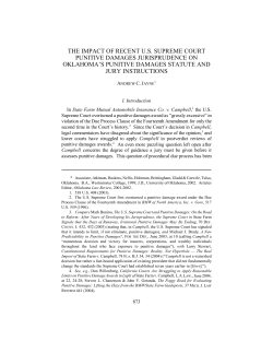THE IMPACT OF RECENT U.S. SUPREME COURT PUNITIVE