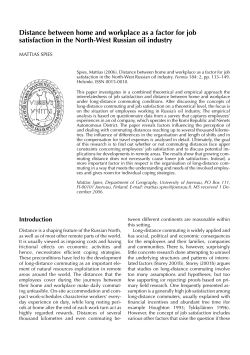 Distance between home and workplace as a factor for job