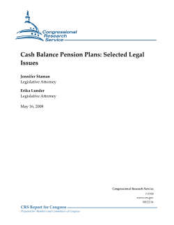 Cash Balance Pension Plans: Selected Legal