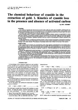 The chemical behaviour of cyanide in the extraction of gold