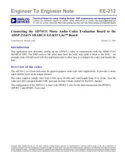Connecting the AD74111 Mono Audio Codec