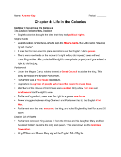 Chapter 4: Life in the Colonies - New Providence School District