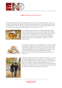 English stereotypes: how true are they? The English eat