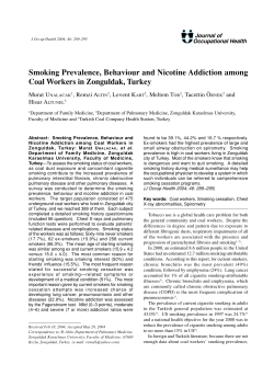 Smoking Prevalence, Behaviour and Nicotine Addiction among Coal