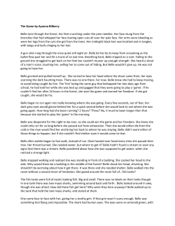 The Game by Ayanna Bilberry Belle tore through the forest, her feet