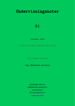 Trade and growth - &Oslash;konomisk Institut