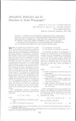Atmospheric Refraction and Its Distortion of Aerial Photographs