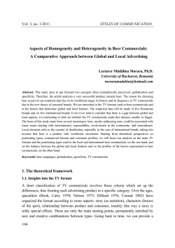 Aspects of Homogeneity and Heterogeneity in Beer Commercials: A