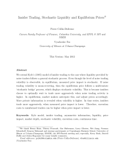Insider Trading, Stochastic Liquidity and Equilibrium Prices