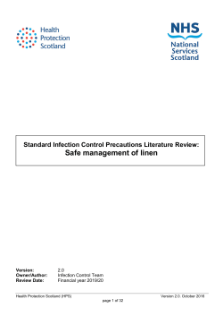 Safe management of linen - National Infection Prevention and