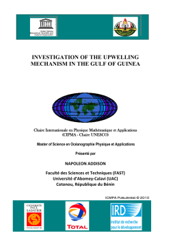 investigation of the upwelling mechanism in the gulf of guinea