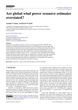 Are global wind power resource estimates overstated?