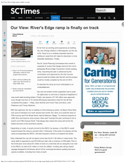 Our View: River`s Edge ramp is finally on track