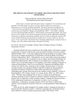 PRE-SERVICE SECONDARY TEACHERS` MEANINGS FOR