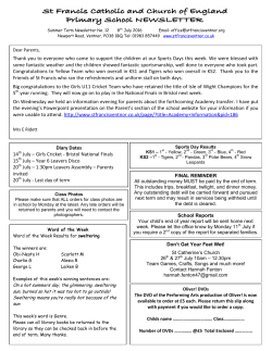 Newsletter July 8th 2016 - St.Francis Catholic and Church of