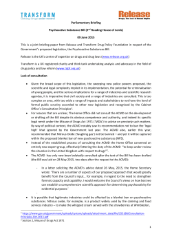 1 Parliamentary Briefing Psychoactive Substance Bill (2nd Reading