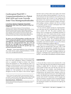 Cerebrospinal Fluid HIV-1 Compartmentalization