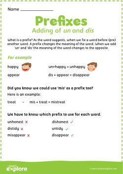 Adding of un and dis