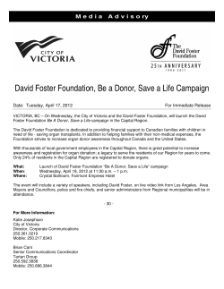David Foster Foundation, Be a Donor, Save a Life