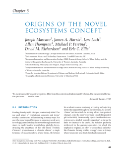 Origins of the Novel Ecosystems Concept
