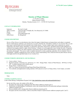 Stories of Plant Disease - Department of Plant Biology