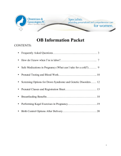 NOB Information Packet - Obstetricians and Gynecologists PC