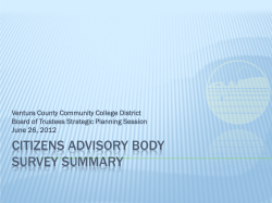 citizens advisory body survey summary